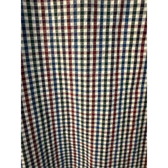 Singer + Sargent Red Blue Green Gingham Textured Button Down Shirt sz XL EUC - Picture 7 of 8